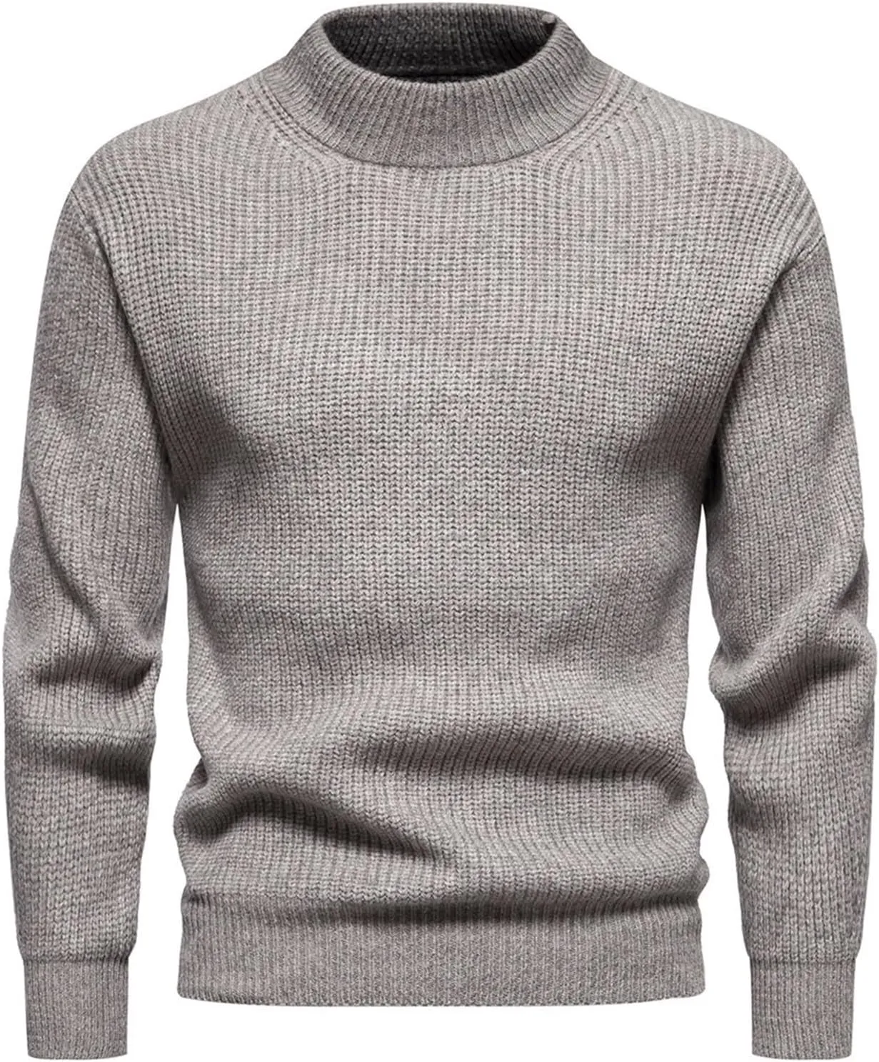 Mens SweatersMen's Long Sleeve Slim Fit Turtleneck Sweater Casual Knitted Twisted Pullover Solid Sweaters Coat