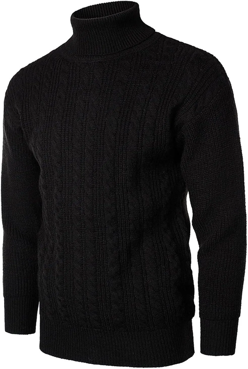 Mens SweatersMen's Solid Turtleneck Sweaters Long Sleeve Slim Fit Ribbed Knit Wool Thermal Pullover Sweatshirts