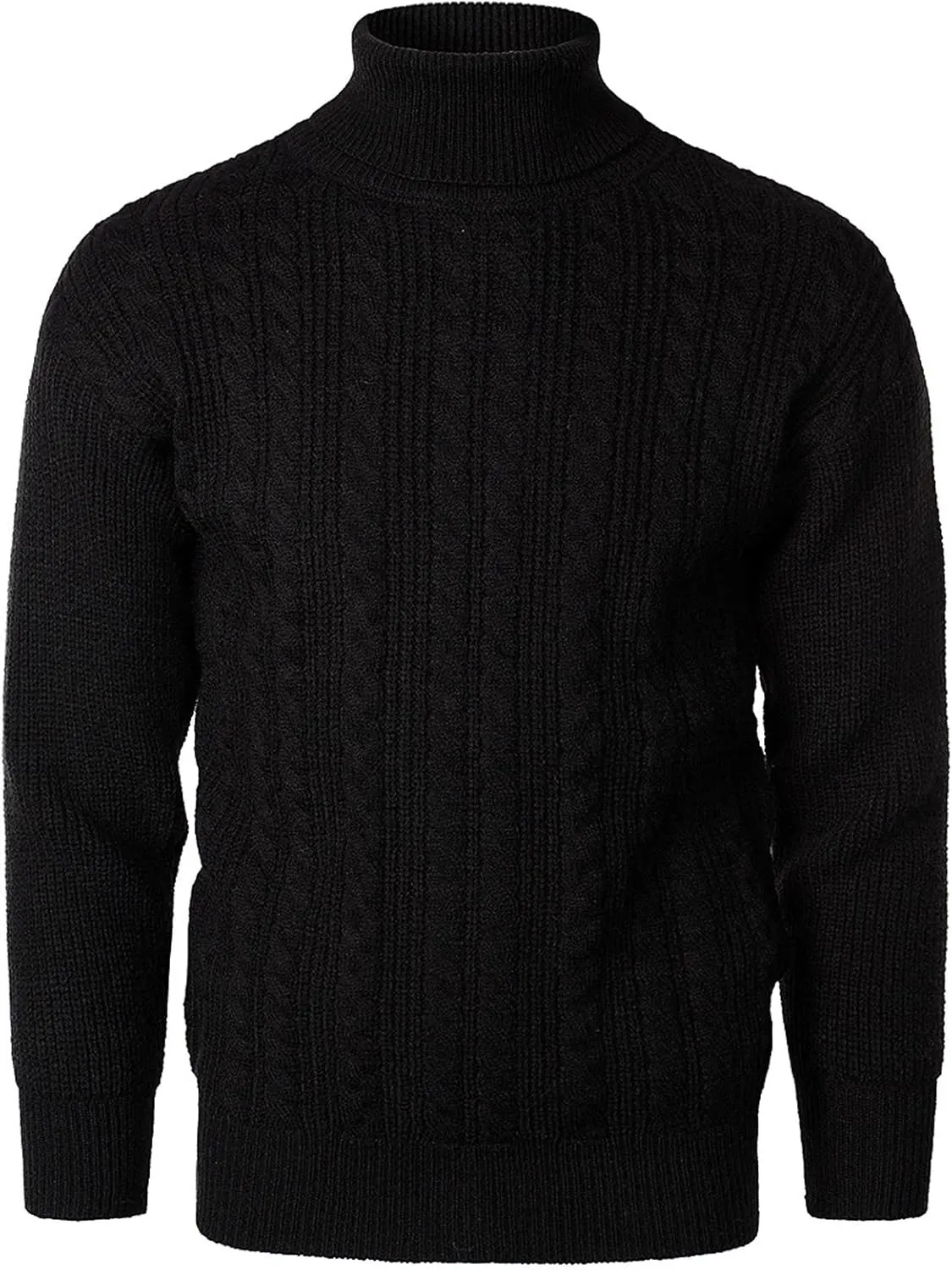 Mens SweatersMen's Solid Turtleneck Sweaters Long Sleeve Slim Fit Ribbed Knit Wool Thermal Pullover Sweatshirts