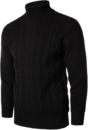 Mens SweatersMen's Solid Turtleneck Sweaters Long Sleeve Slim Fit Ribbed Knit Wool Thermal Pullover Sweatshirts