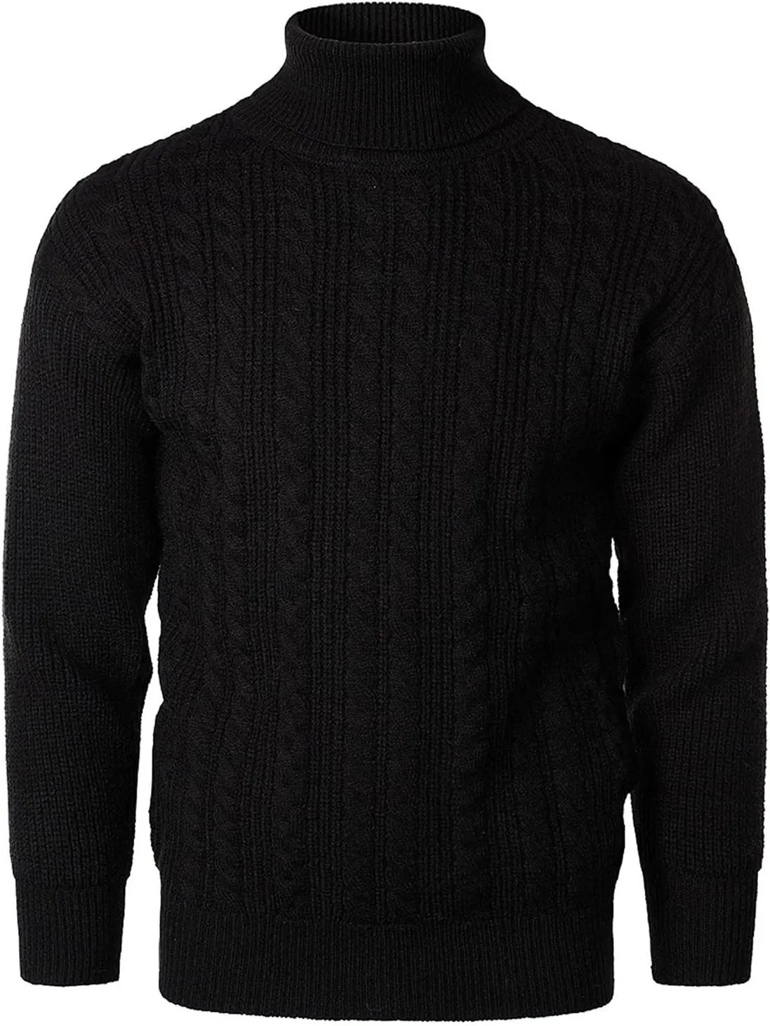 Mens SweatersMen's Solid Turtleneck Sweaters Long Sleeve Slim Fit Ribbed Knit Wool Thermal Pullover Sweatshirts
