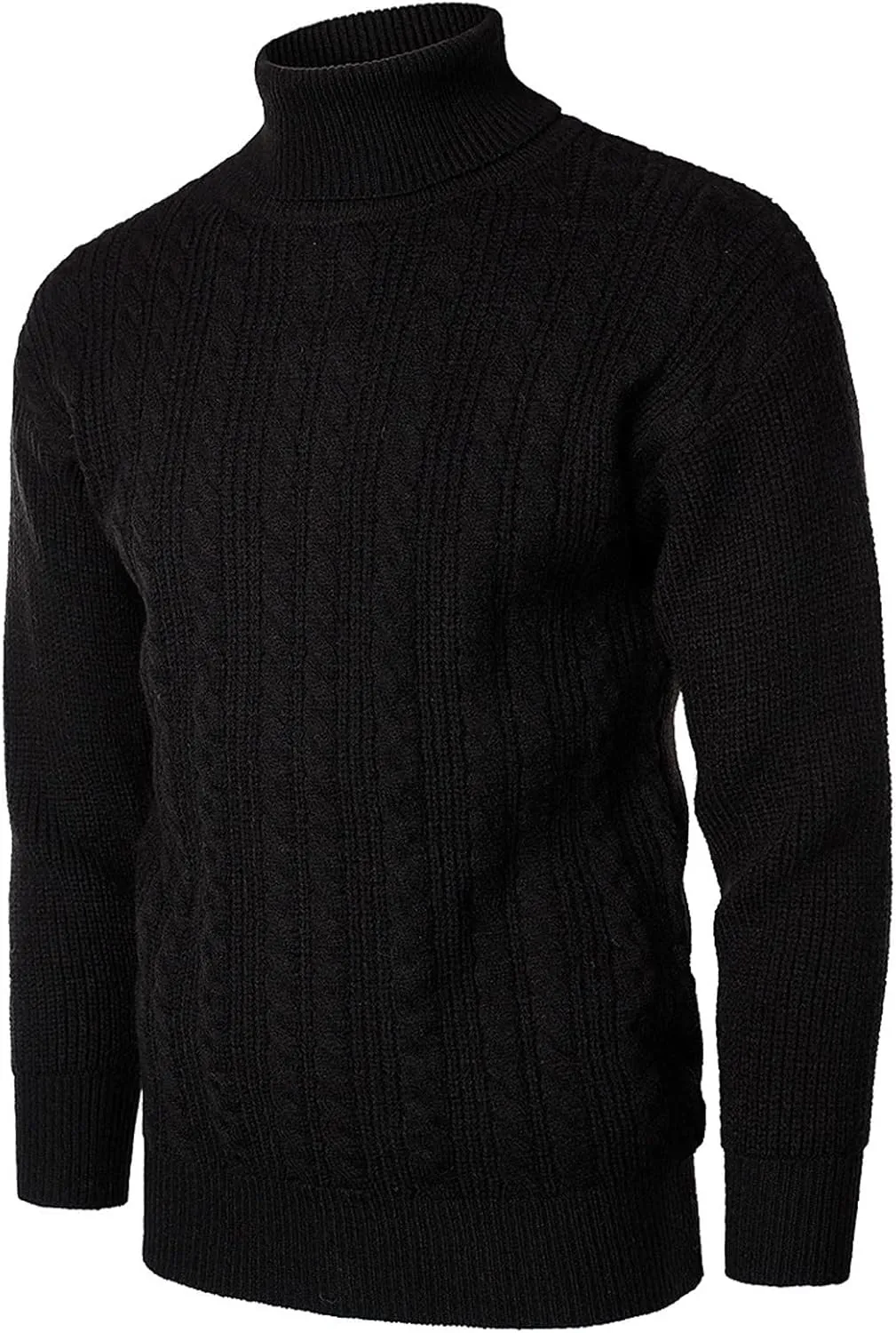 Mens SweatersMen's Solid Turtleneck Sweaters Long Sleeve Slim Fit Ribbed Knit Wool Thermal Pullover Sweatshirts