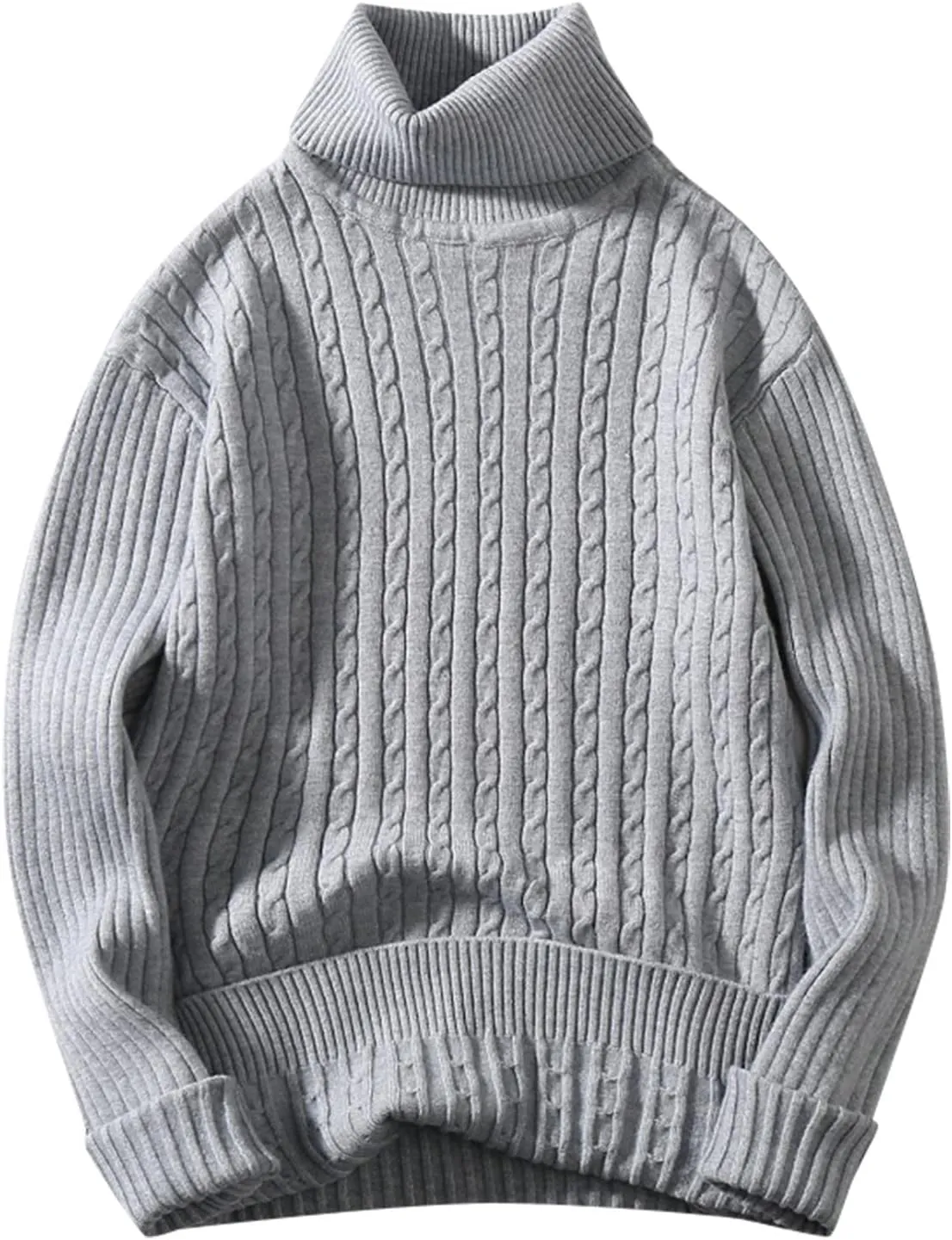 Mens SweatersMen's Turtleneck Sweater Pullover Twisted Pattern Loose Thick Winter Long Sleeve Cable Knit Sweaters