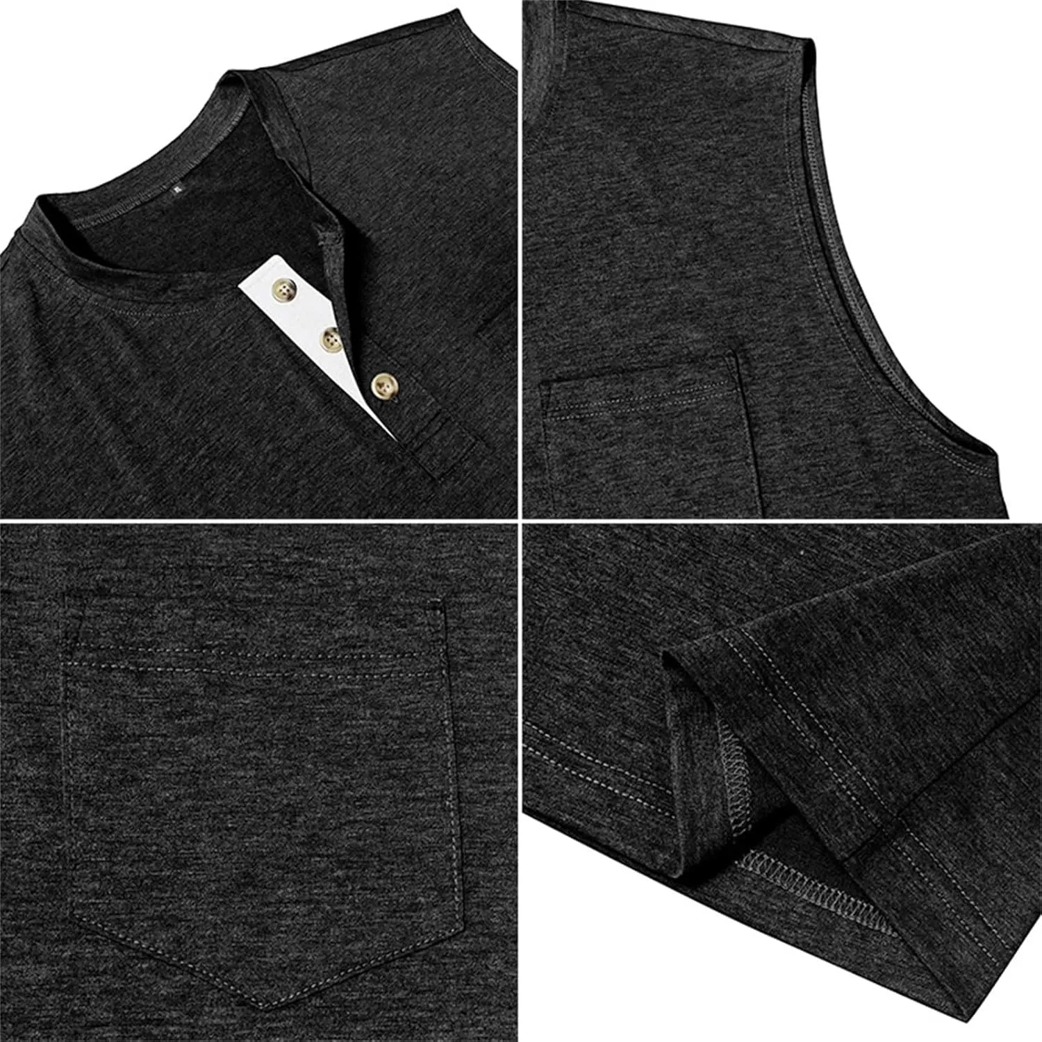 Mens Tank Tops Quick Dry Bodybuilding Gym Workout Muscle Cut Off Shirt Vests Athletic Fitness Sleeveless Henley Shirts