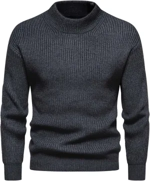 Mens Turtleneck Men's Long Sleeve Slim Fit Turtleneck Sweater Casual Knitted Twisted Pullover Solid Sweaters Coat