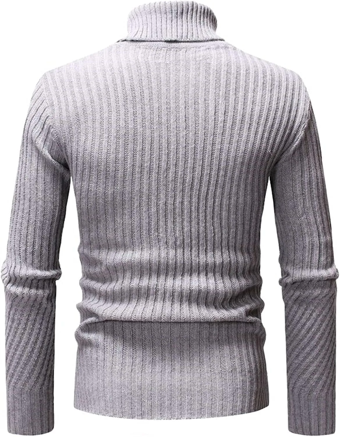 Mens Turtleneck Men's Solid Ribbed Slim Fit Knitted Pullover Turtleneck Sweater Long Sleeve Loose Fit Baselayers Tops
