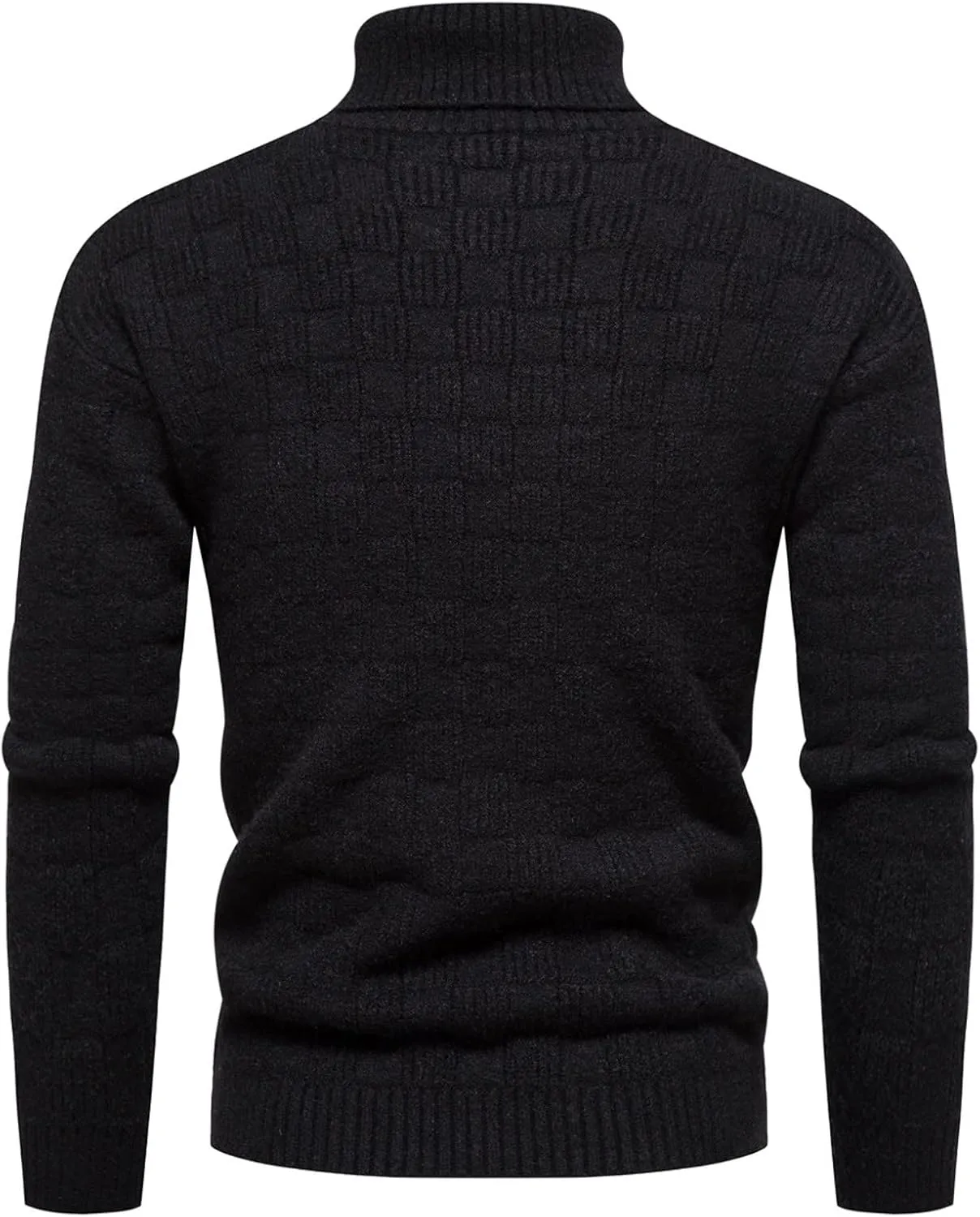Mens Turtleneck Men's Solid Turtleneck Sweater Long Sleeve Slim Fit Ribbed Knit Wool Thermal Pullover Sweater Cardigan