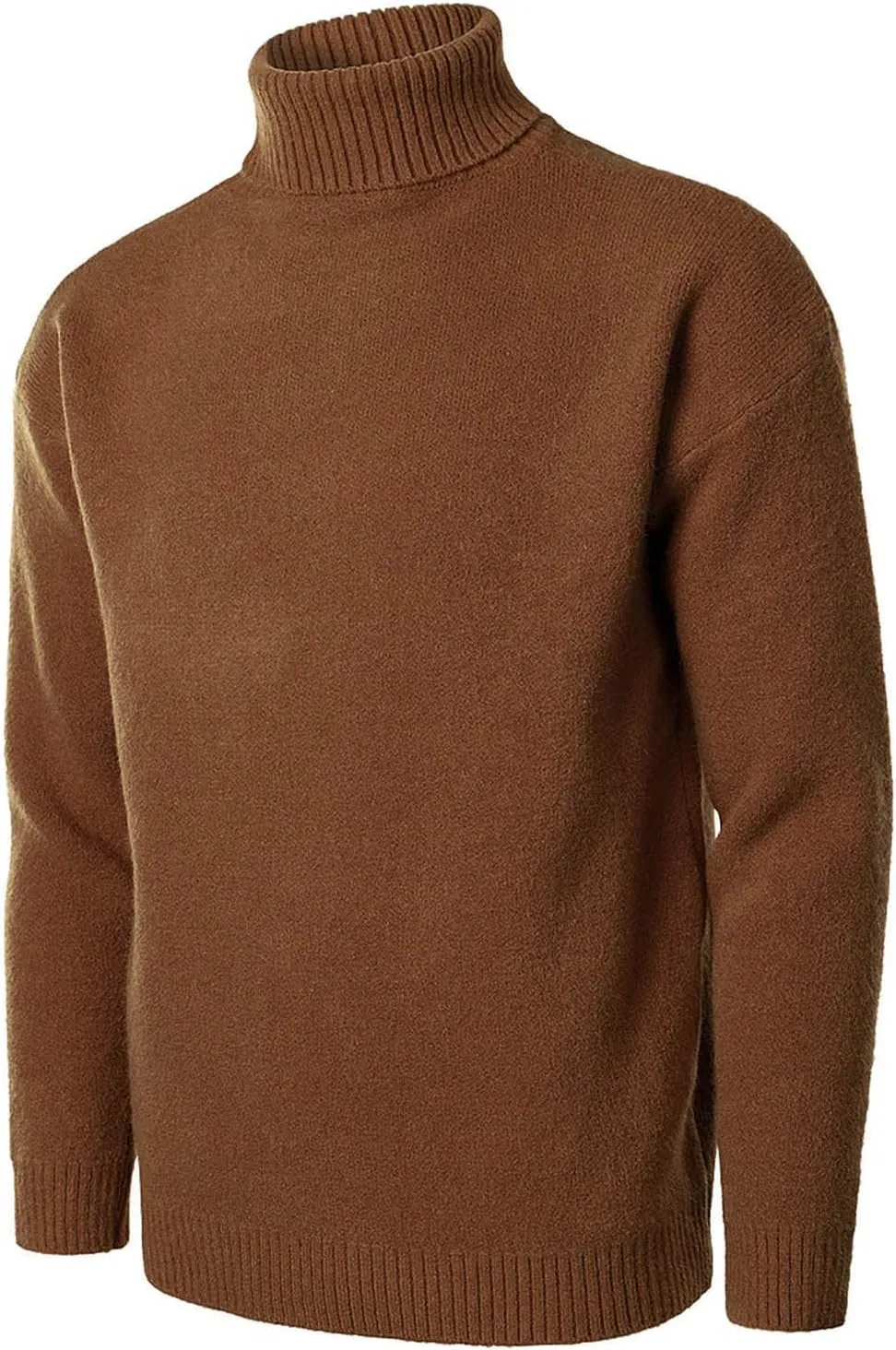 Mens Turtleneck Men's Solid Turtleneck Sweaters Long Sleeve Loose Fit Ribbed Knit Wool Thermal Pullover Sweatshirts