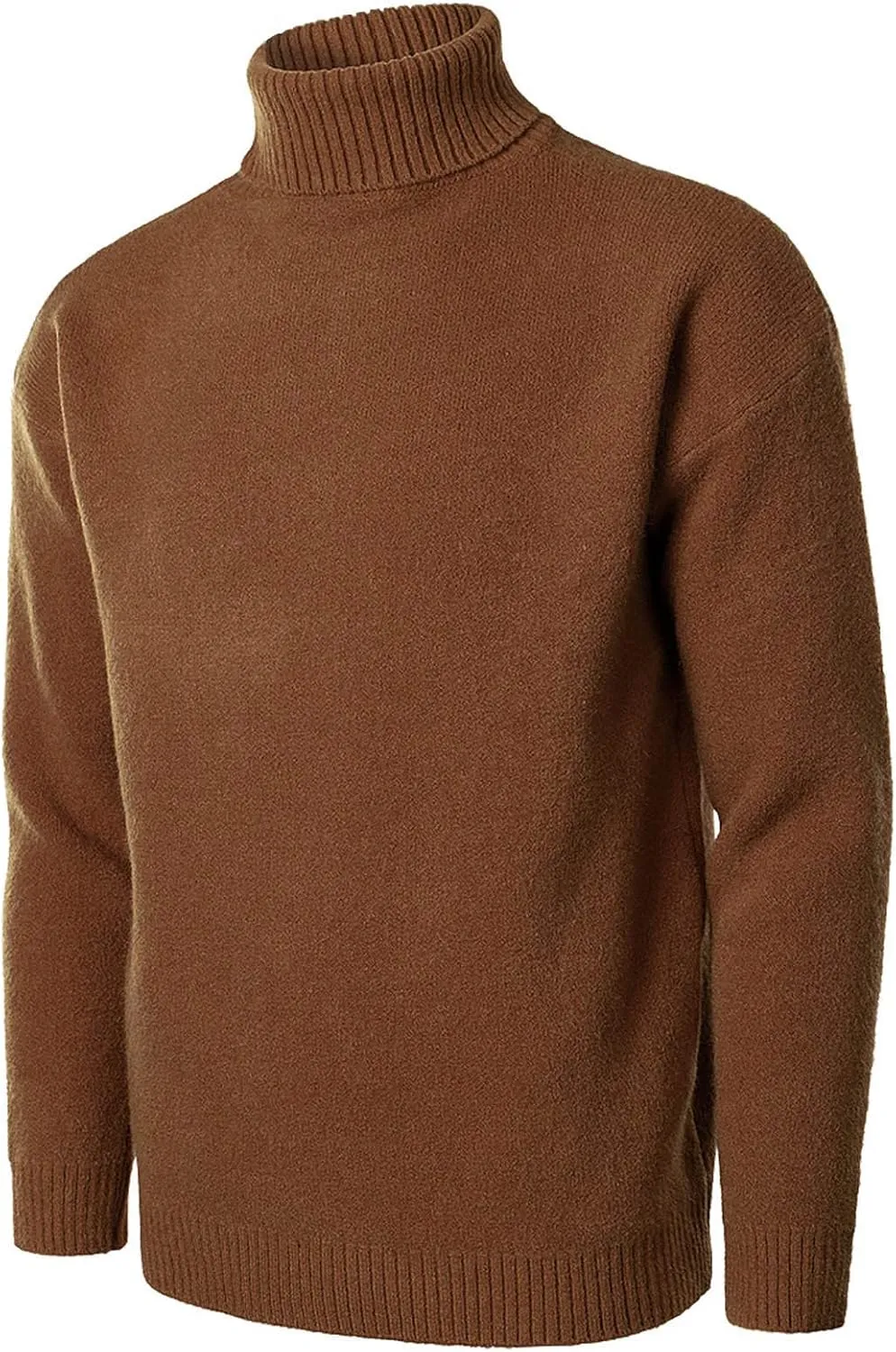 Mens Turtleneck Men's Solid Turtleneck Sweaters Long Sleeve Loose Fit Ribbed Knit Wool Thermal Pullover Sweatshirts