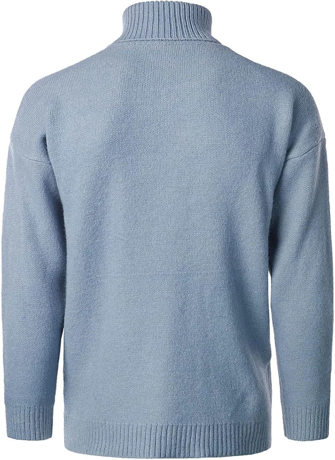 Mens Turtleneck Men's Solid Turtleneck Sweaters Long Sleeve Loose Fit Ribbed Knit Wool Thermal Pullover Sweatshirts