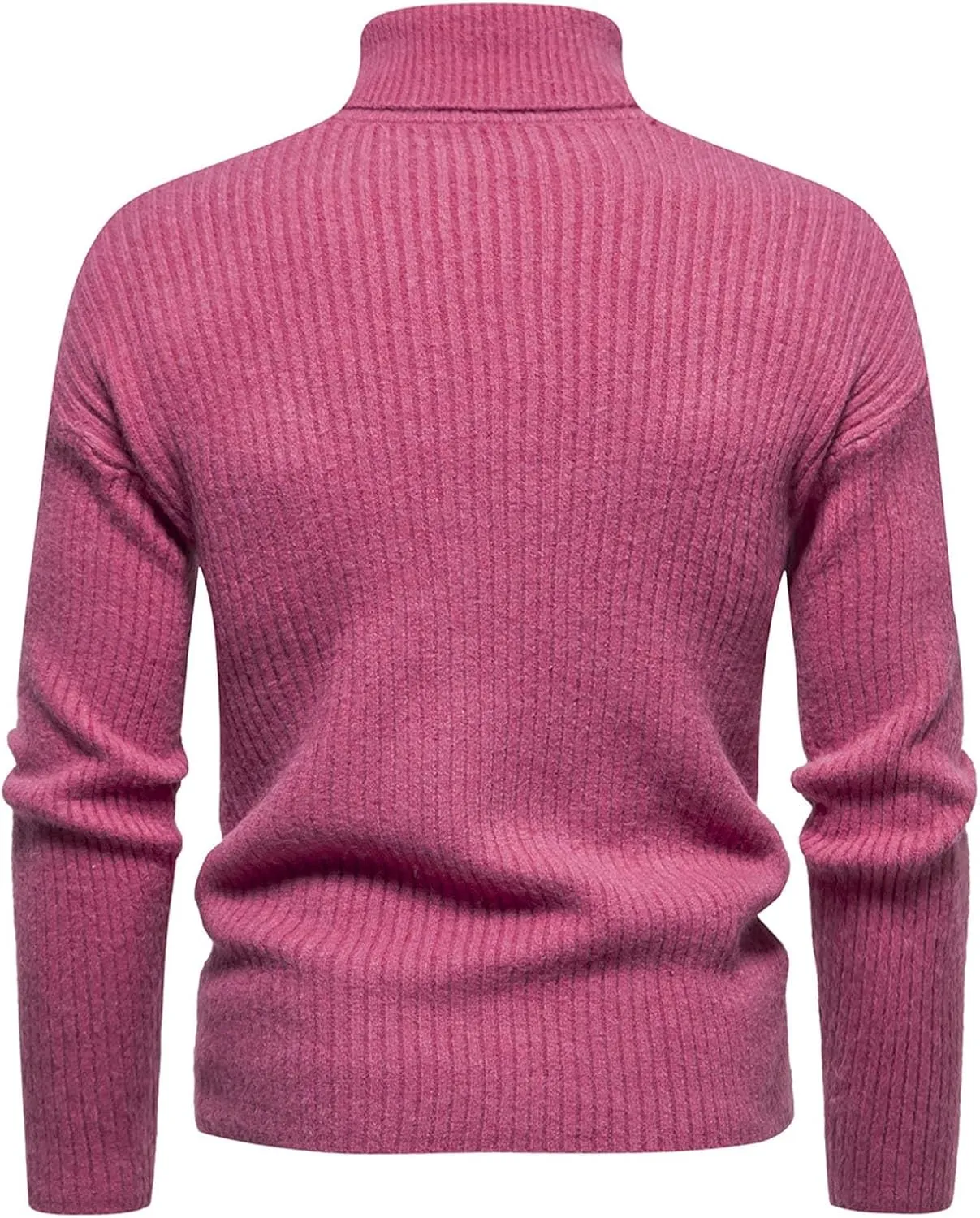 Mens Turtleneck Men's Solid Turtleneck Sweaters Long Sleeve Slim Fit Ribbed Knit Wool Thermal Pullover Coat Jumper