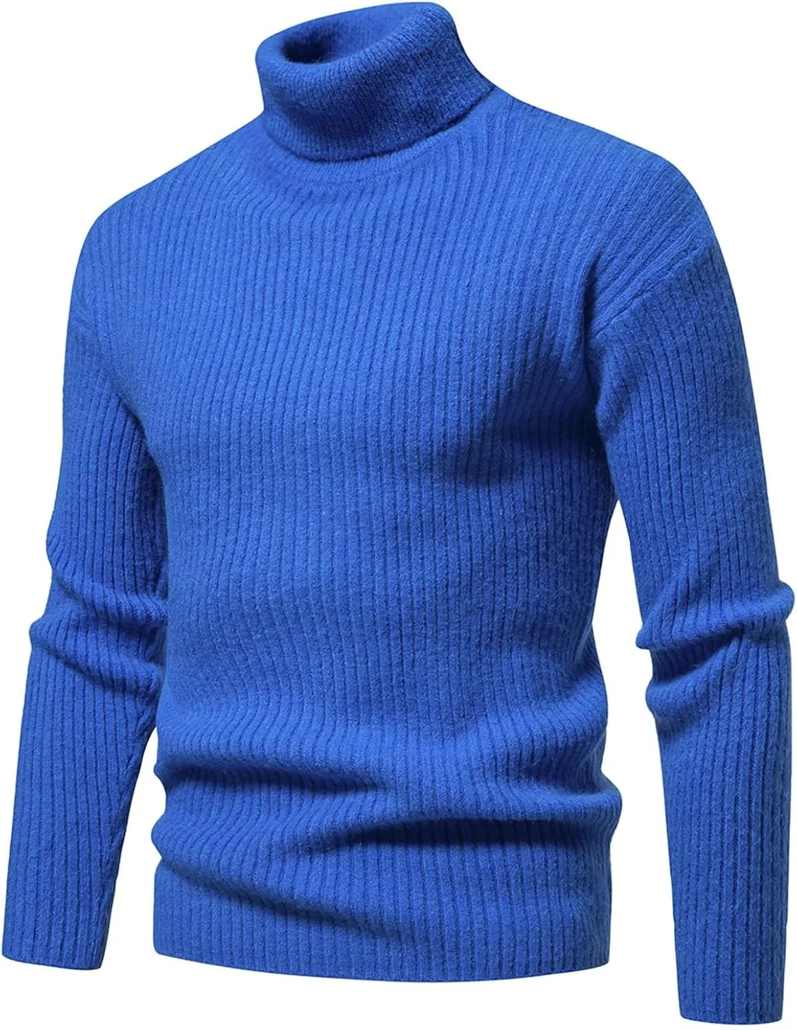 Mens Turtleneck Men's Solid Turtleneck Sweaters Long Sleeve Slim Fit Ribbed Knit Wool Thermal Pullover Coat Jumper