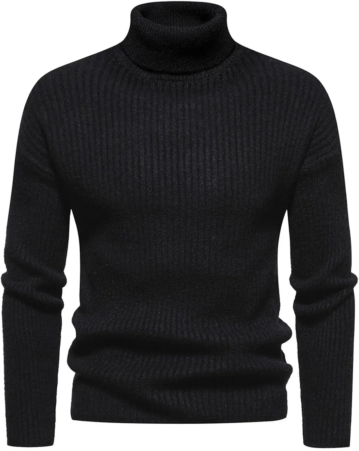 Mens Turtleneck Men's Solid Turtleneck Sweaters Long Sleeve Slim Fit Ribbed Knit Wool Thermal Pullover Coat Jumper