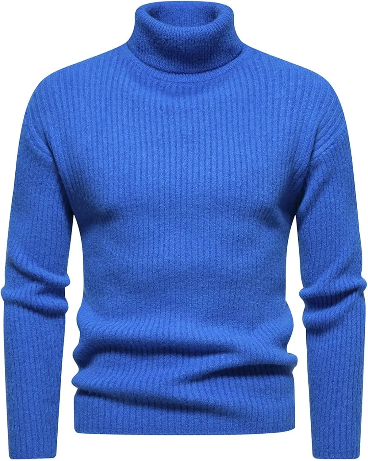 Mens Turtleneck Men's Solid Turtleneck Sweaters Long Sleeve Slim Fit Ribbed Knit Wool Thermal Pullover Coat Jumper
