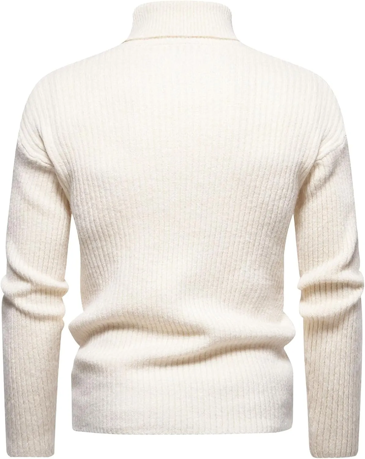 Mens Turtleneck Men's Solid Turtleneck Sweaters Long Sleeve Slim Fit Ribbed Knit Wool Thermal Pullover Coat Jumper