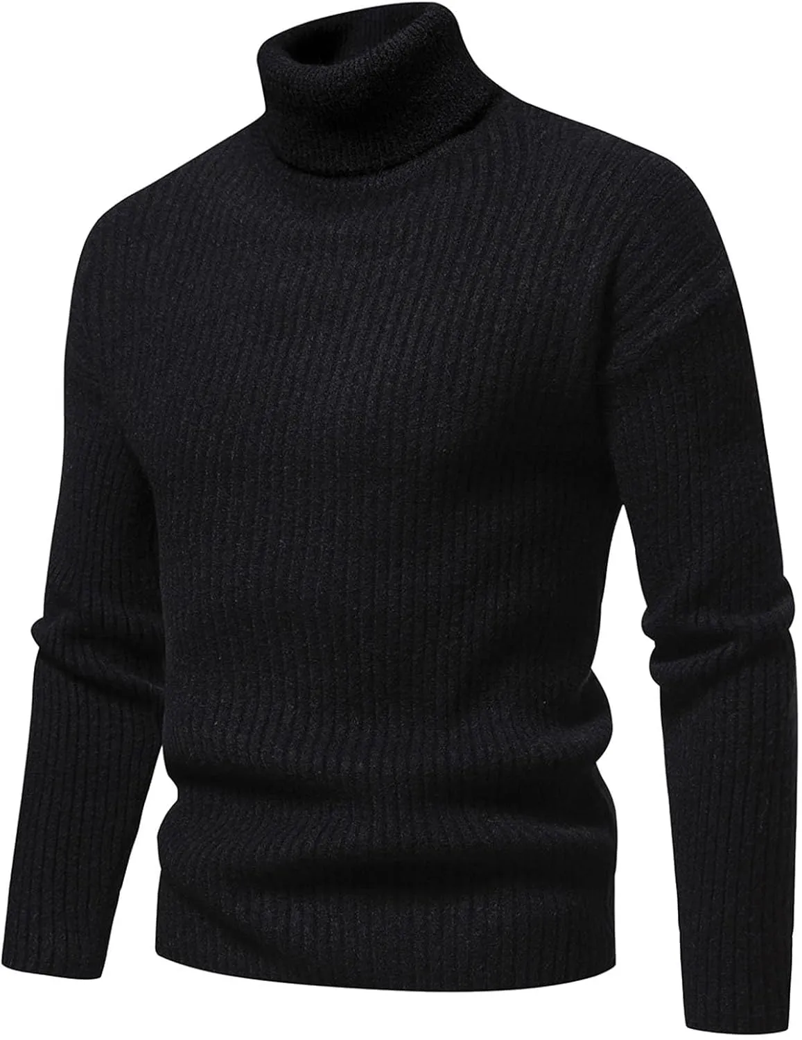 Mens Turtleneck Men's Solid Turtleneck Sweaters Long Sleeve Slim Fit Ribbed Knit Wool Thermal Pullover Coat Jumper