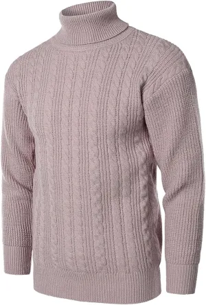 Mens Turtleneck Men's Solid Turtleneck Sweaters Long Sleeve Slim Fit Ribbed Knit Wool Thermal Pullover Sweatshirts