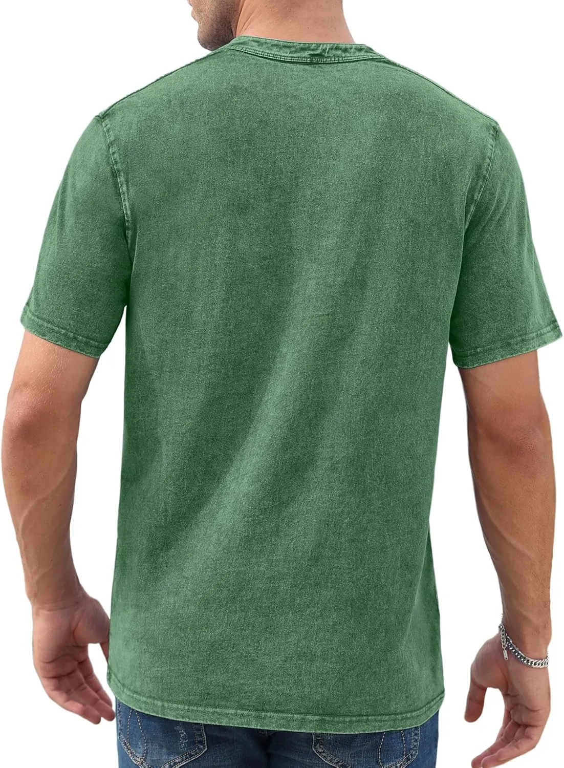 NITAGUT Mens Distressed Henley Shirts Retro Short Sleeve Cotton Tee Shirts Casual Button Down Washed T-Shirts