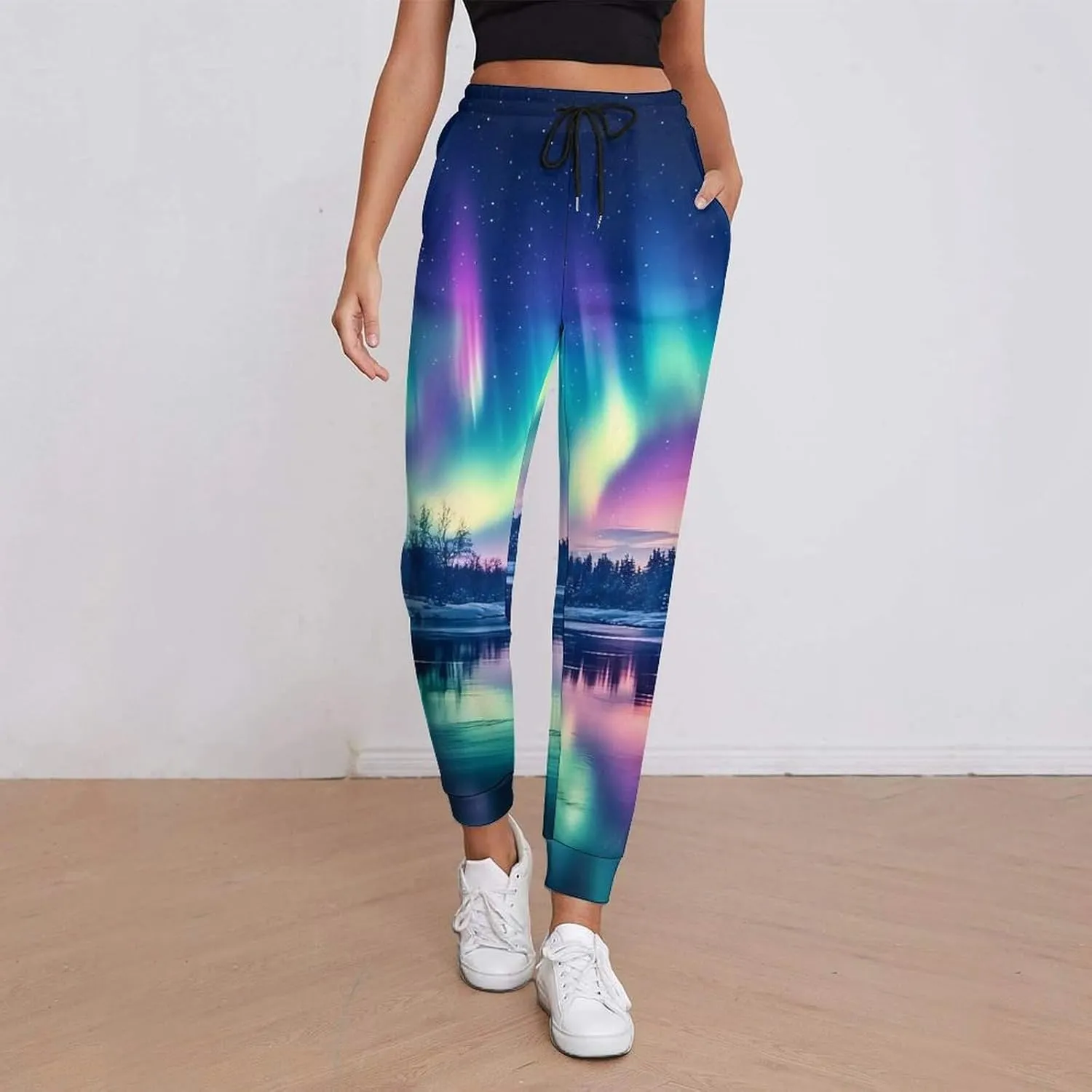 Northern Lights Sweatpants Women Print Yoga Pants Jogger Pants Trousers Pants Casual Lounge Pants