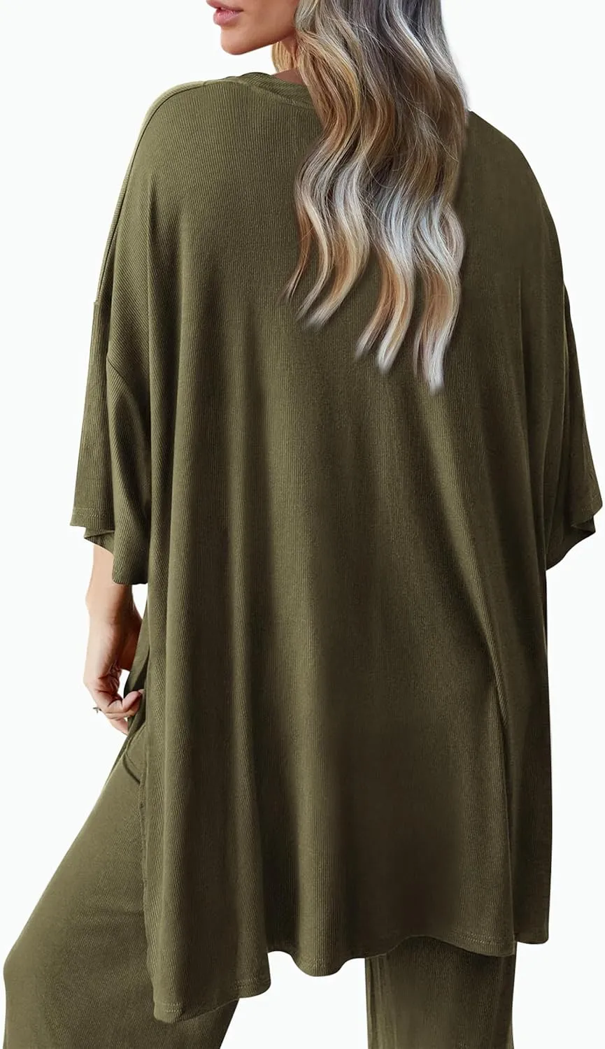 PRETTYGARDEN Women's 2 Piece Outfits Casual Short Sleeve Pullover Tops and Wide Leg Pants Lounge Sets Tracksuits