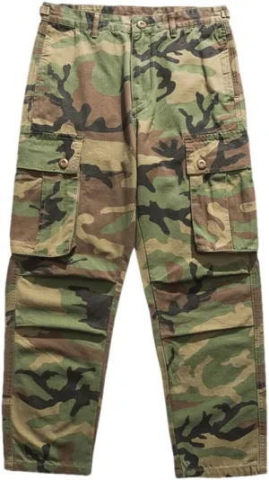 Pulcykp Mens Multi-Pocket Cargo Pants Loose Straight-Leg Pants Casual Pants Outdoor Cargo Pants