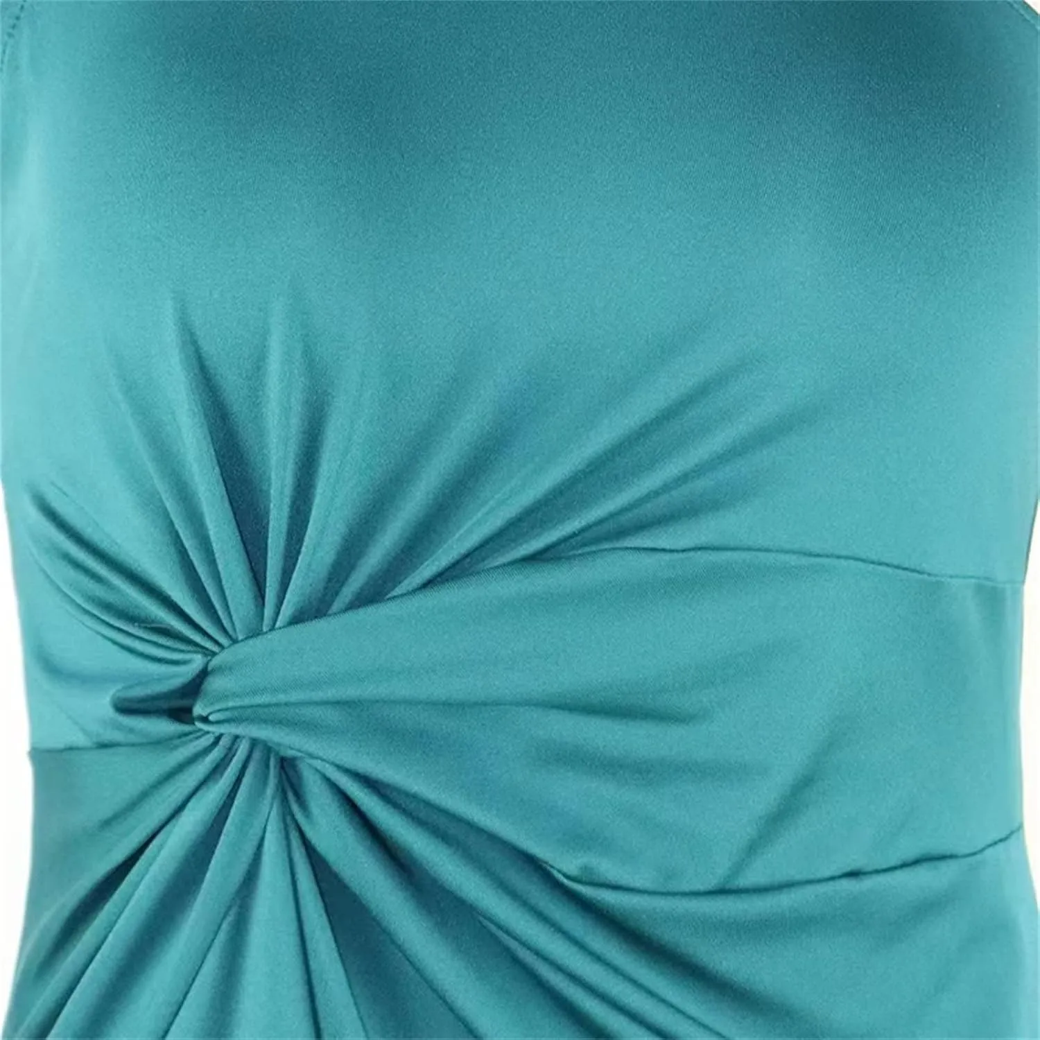 SIRANICOUTURE Women's V Neck Sleeveless Backless Side Split Party Midi Dress Bodycon Wrap Evening Gowns