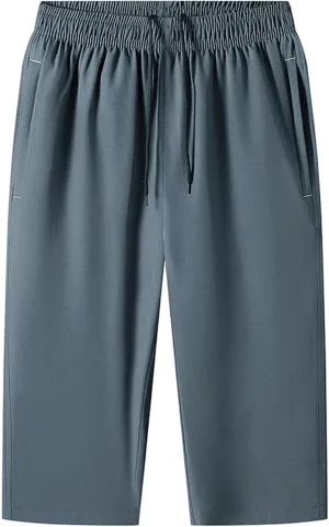 Straight Wide Leg Pants for Mens Casual Loose Fit Elastic Waist Drawstring Trousers Lounge Yoga Athletic Trouser