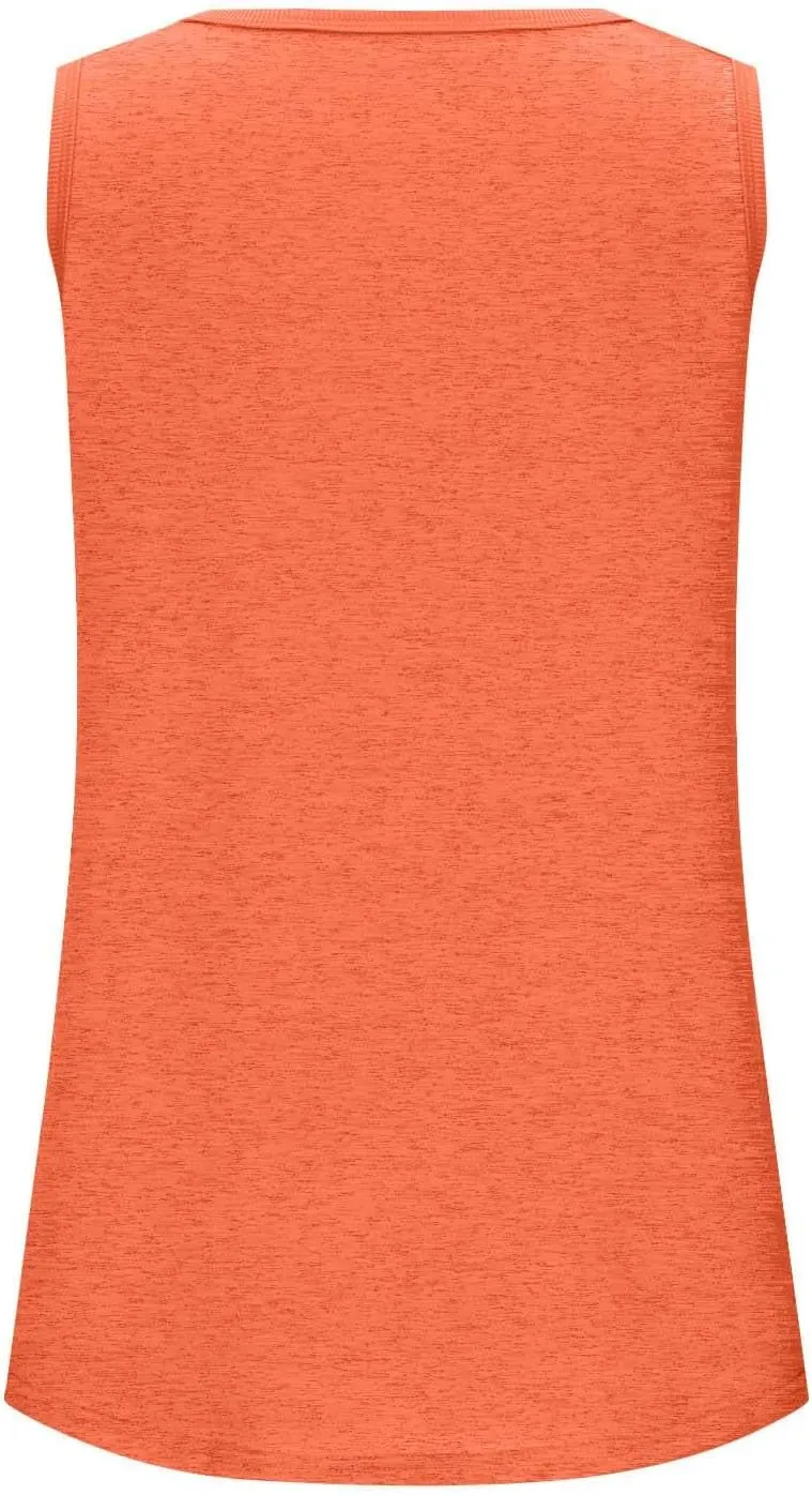 Summer Tank Top for Women Sleeveless Cotton Tee Shirts Loose Crew Neck Casual Shirt Oversized Workout Tank Top 2025