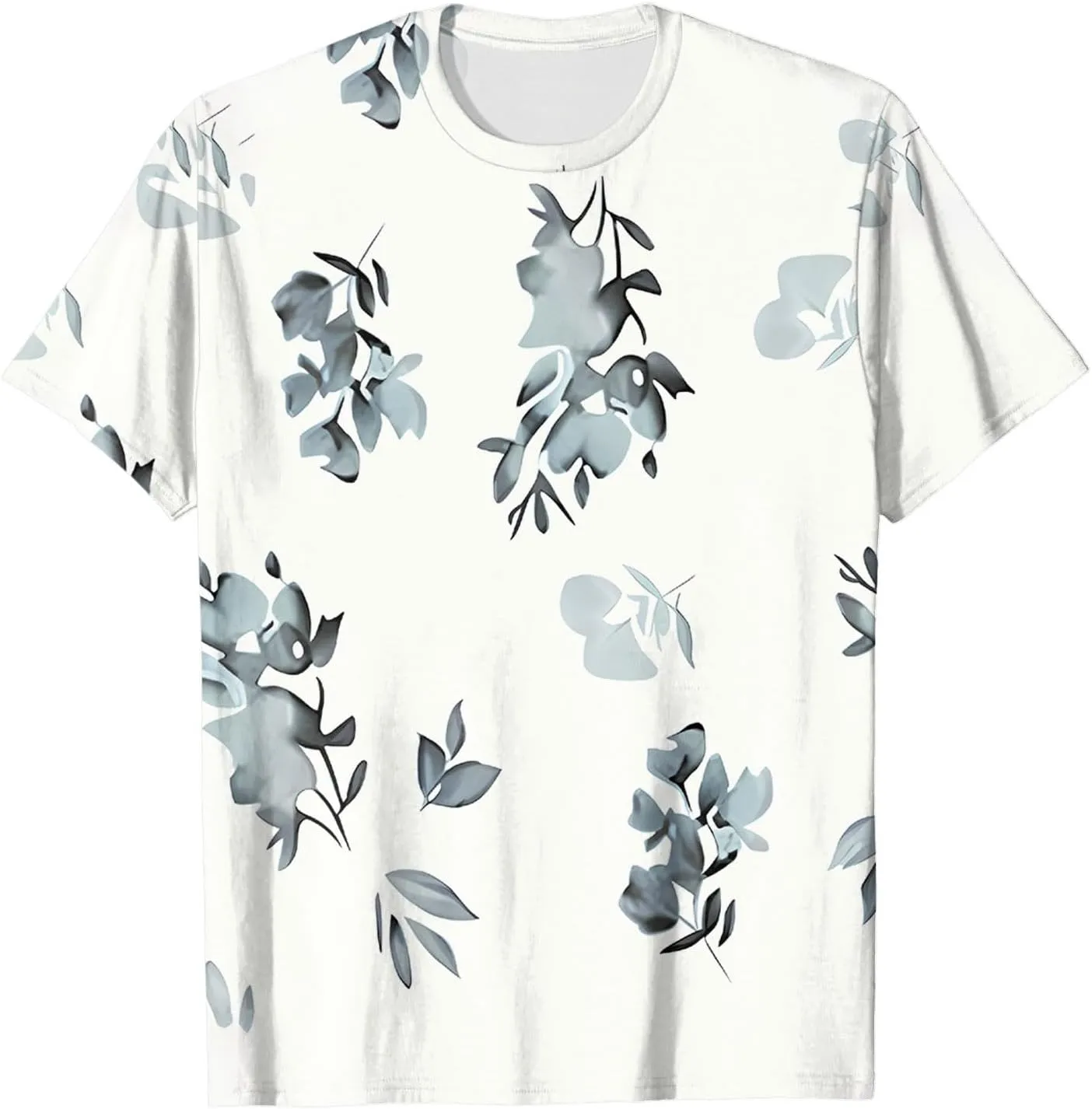 Summer Tops for Women 2025 Casual Trendy Flowy Tunic Shirts Short Sleeve Crewneck Floral Blouses Clothes