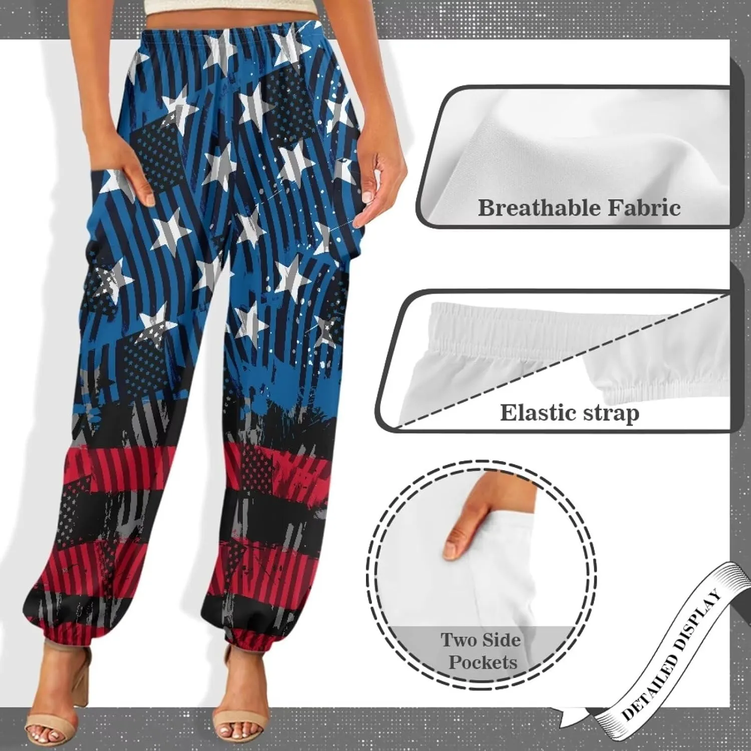 Suobstales Women's Harem Pants Thai Pants for Beach & Lounge High Waisted Flowy Boho Pants Genie Pants Yoga Pants Trousers