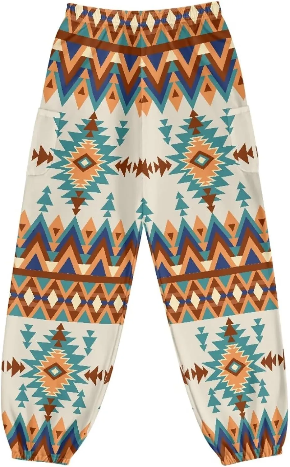 Suobstales Women's Harem Pants Thai Pants for Beach & Lounge High Waisted Flowy Boho Pants Genie Pants Yoga Pants Trousers