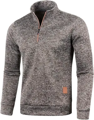 Sweaters for Men Men's Quarter Zip Henley Shirts Knit Sweater Dress Long Sleeve Pullover Sweaters Turtleneck T-Shirts