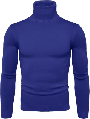 Sweaters for Men Men's Solid Long Sleeve Ribbed Slim Fit Baselayer Knitted Pullover Turtleneck Sweater T-Shirts Shirts