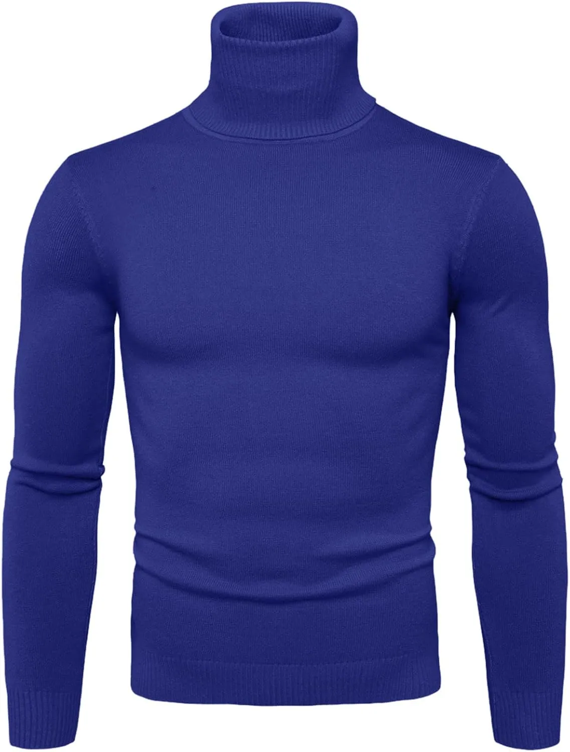 Sweaters for Men Men's Solid Long Sleeve Ribbed Slim Fit Baselayer Knitted Pullover Turtleneck Sweater T-Shirts Shirts