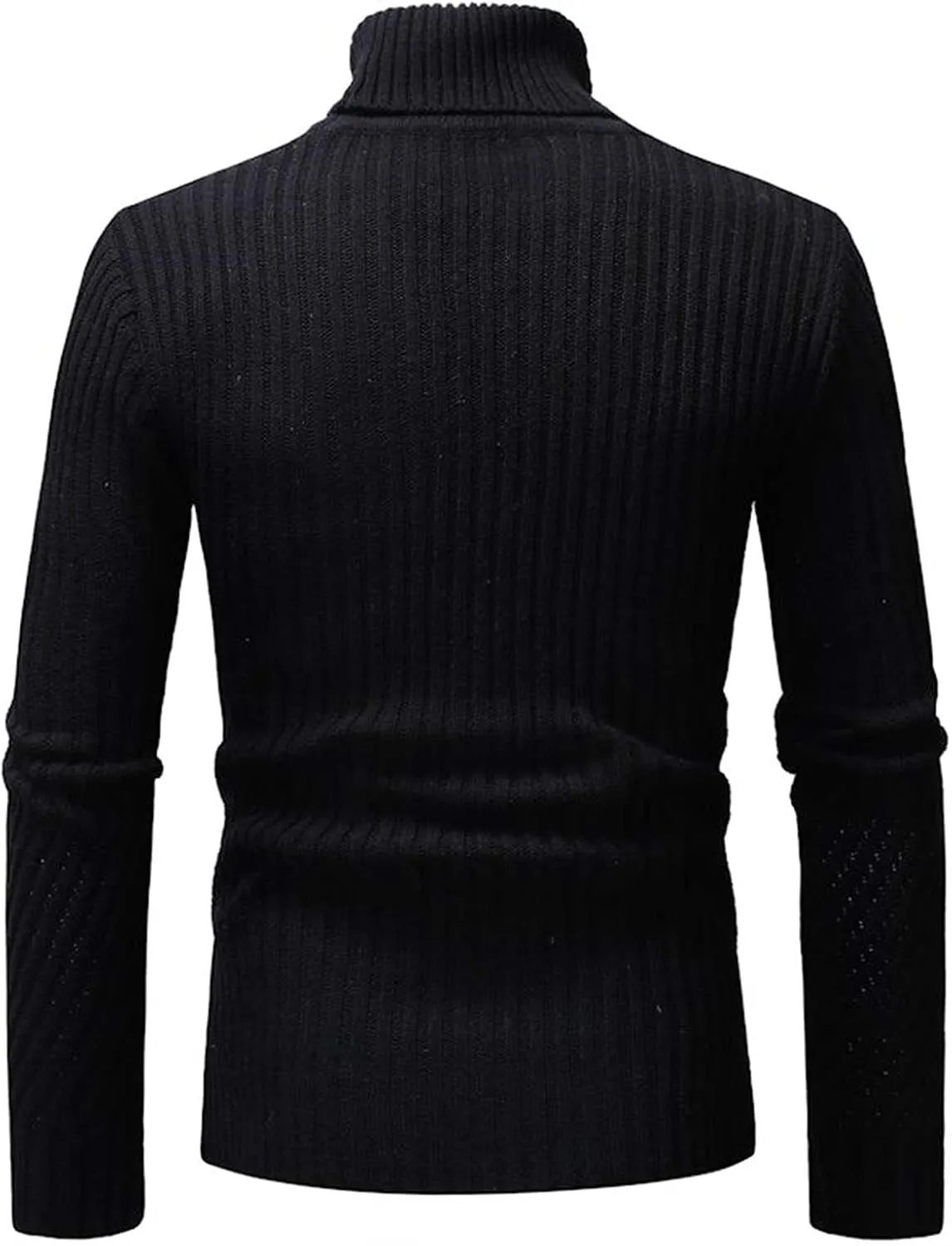 Sweaters for Men Men's Solid Ribbed Slim Fit Knitted Pullover Turtleneck Sweater Long Sleeve Loose Fit Baselayers Tops