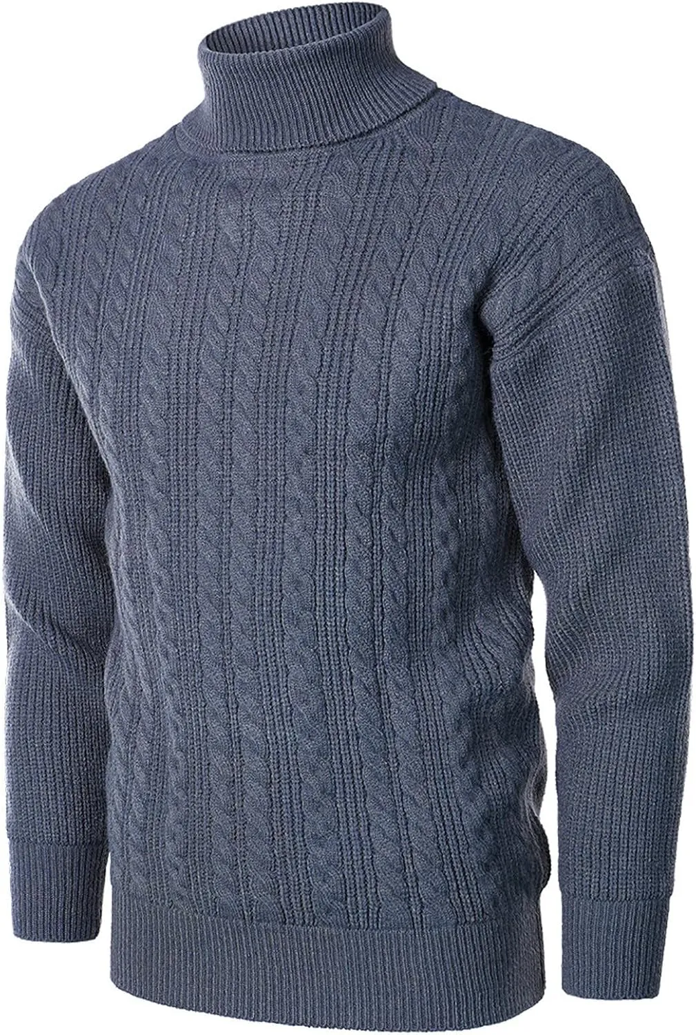 Sweaters for Men Men's Solid Turtleneck Sweaters Long Sleeve Slim Fit Ribbed Knit Wool Thermal Pullover Sweatshirts