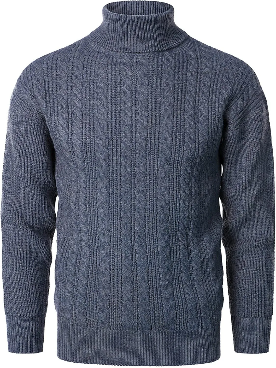 Sweaters for Men Men's Solid Turtleneck Sweaters Long Sleeve Slim Fit Ribbed Knit Wool Thermal Pullover Sweatshirts