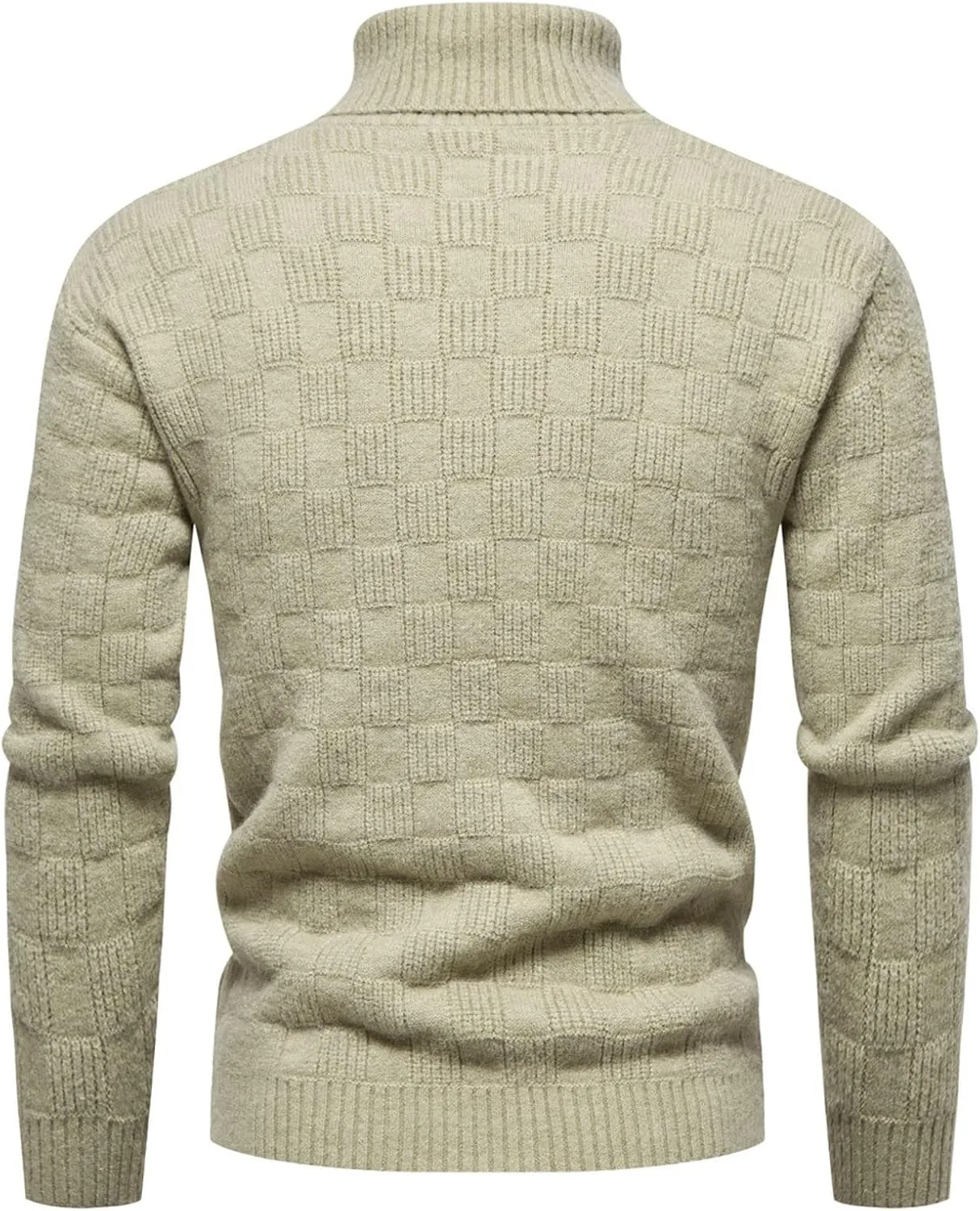 Sweaters for Men Men's Solid Turtleneck Sweaters Long Sleeve Slim Ribbed Knit Wool Thermal Pullover Sweater Cardigan