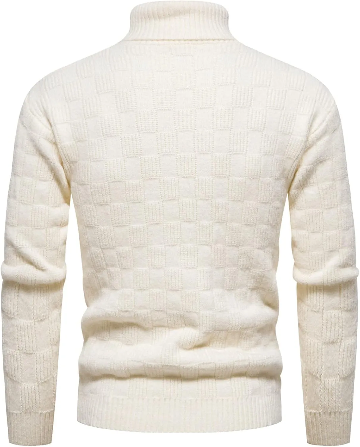 Sweaters for Men Men's Solid Turtleneck Sweaters Long Sleeve Slim Ribbed Knit Wool Thermal Pullover Sweater Cardigan