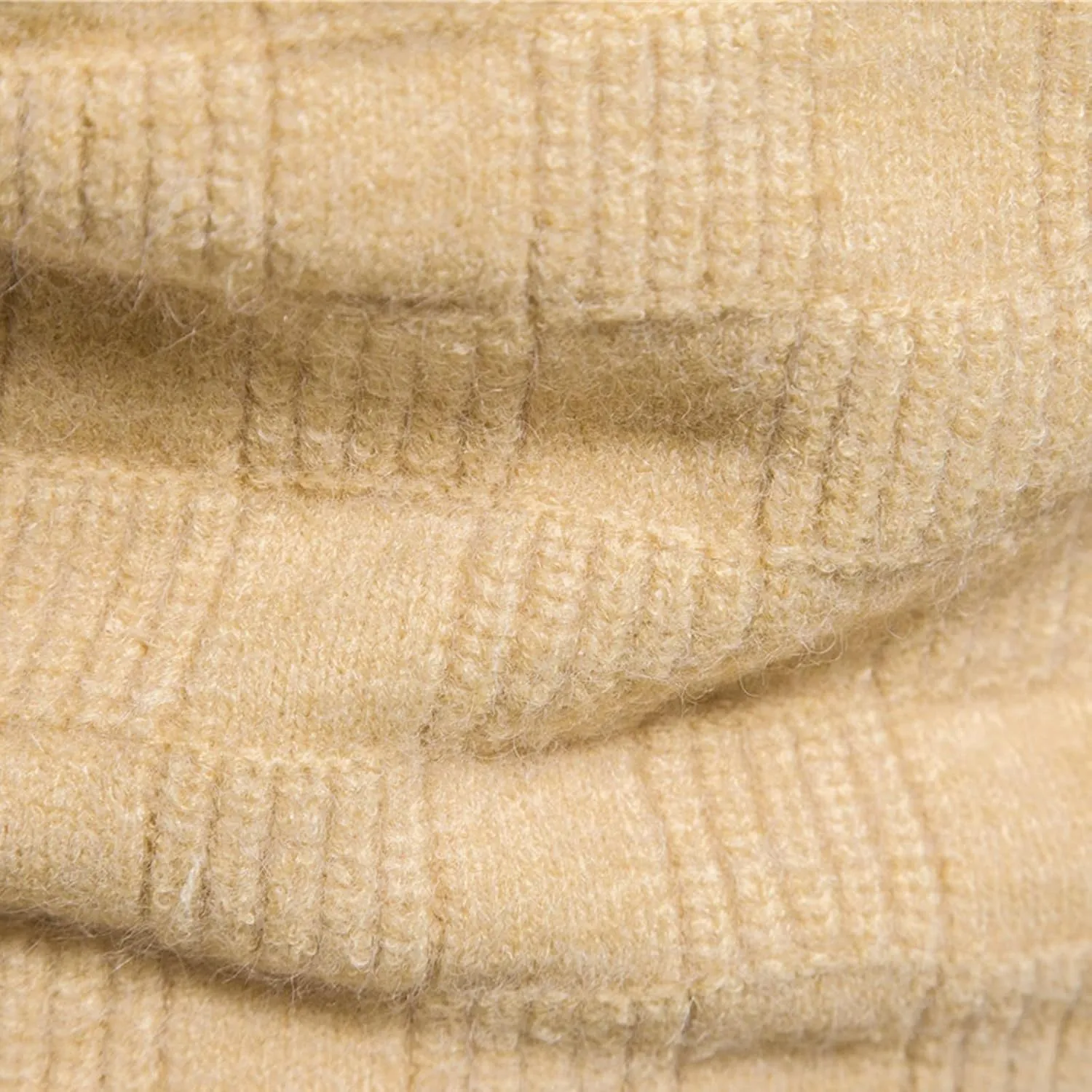 Sweaters for Men Men's Solid Turtleneck Sweaters Long Sleeve Slim Ribbed Knit Wool Thermal Pullover Sweater Cardigan