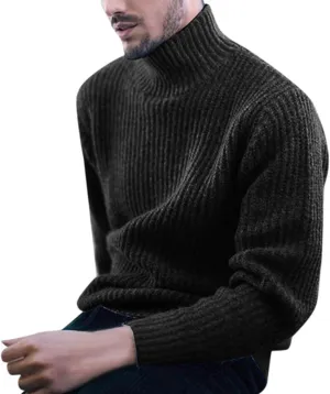 Sweaters for Men Men's Sweaters Turtleneck Cable Knitted Pullover Long Sleeve Chunky Casual Fall Winter Warm Coat