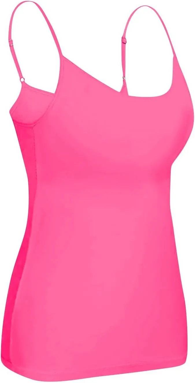 Tank Top for Women with Built in Bra 2025 Summer Shelf Bra Camisole Tops Womens Spaghetti Strap Cami Tank