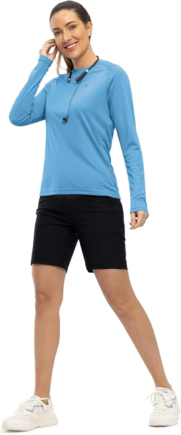 TBMPOY Women UPF 50  Long Sleeve Shirts Quick Dry Quarter Zipper Sun Shirts Hiking Athletic Workout Shirts
