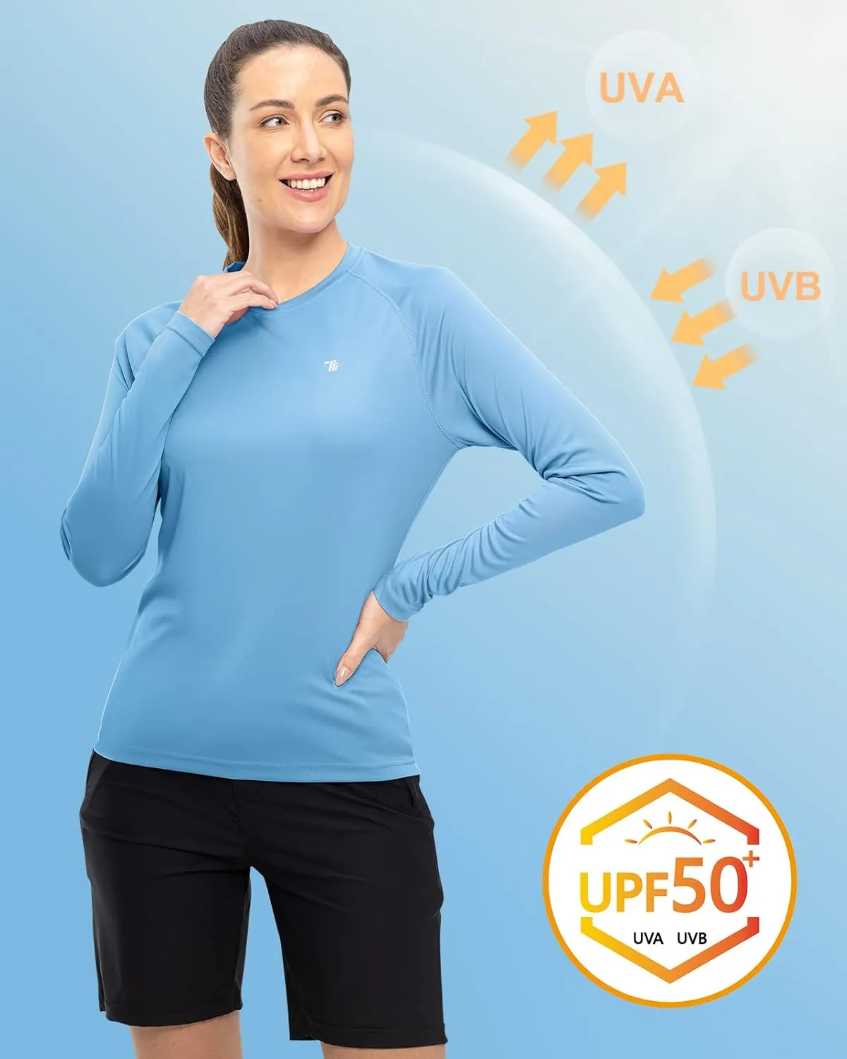TBMPOY Women UPF 50  Long Sleeve Shirts Quick Dry Quarter Zipper Sun Shirts Hiking Athletic Workout Shirts