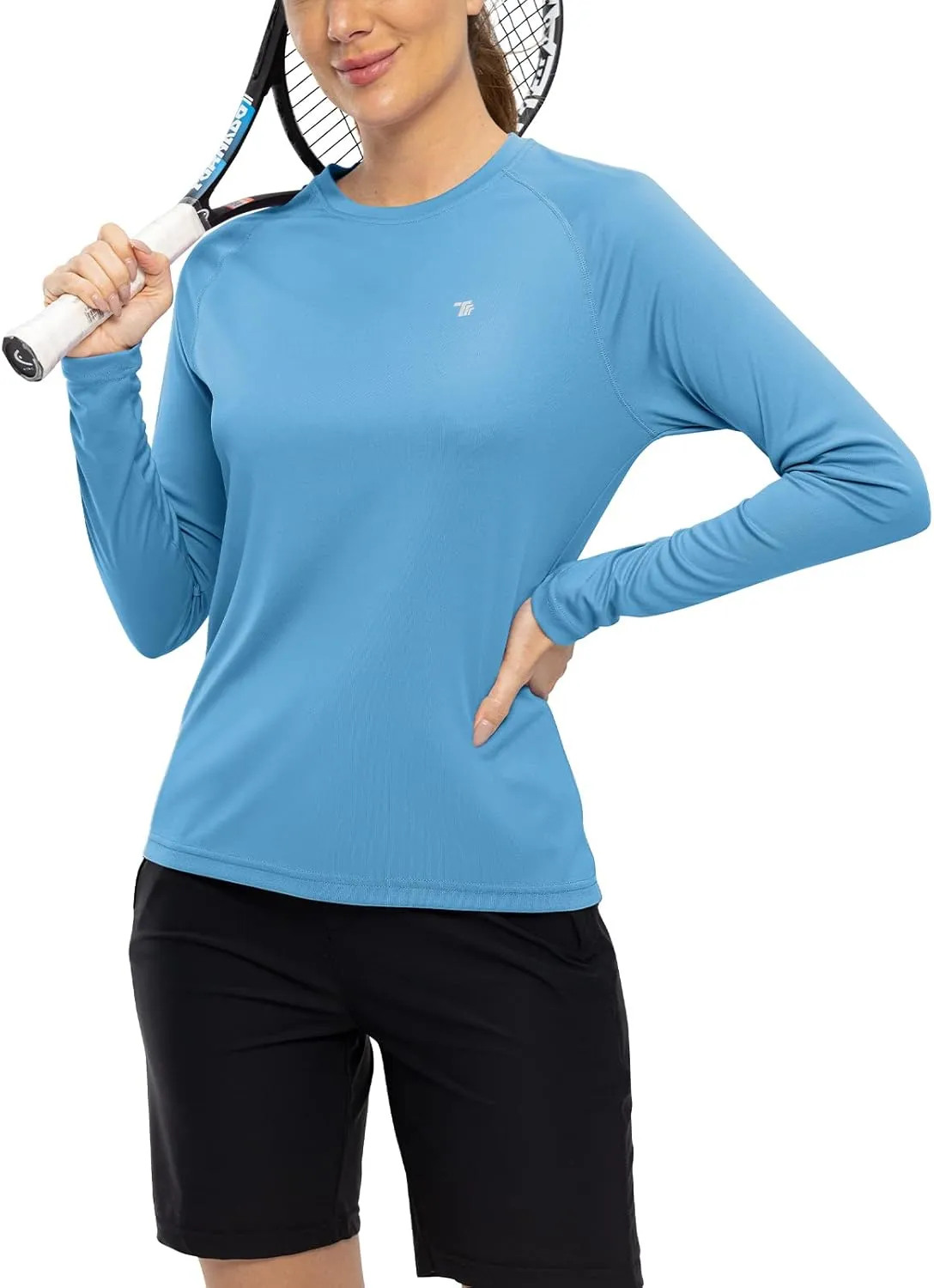 TBMPOY Women UPF 50  Long Sleeve Shirts Quick Dry Quarter Zipper Sun Shirts Hiking Athletic Workout Shirts