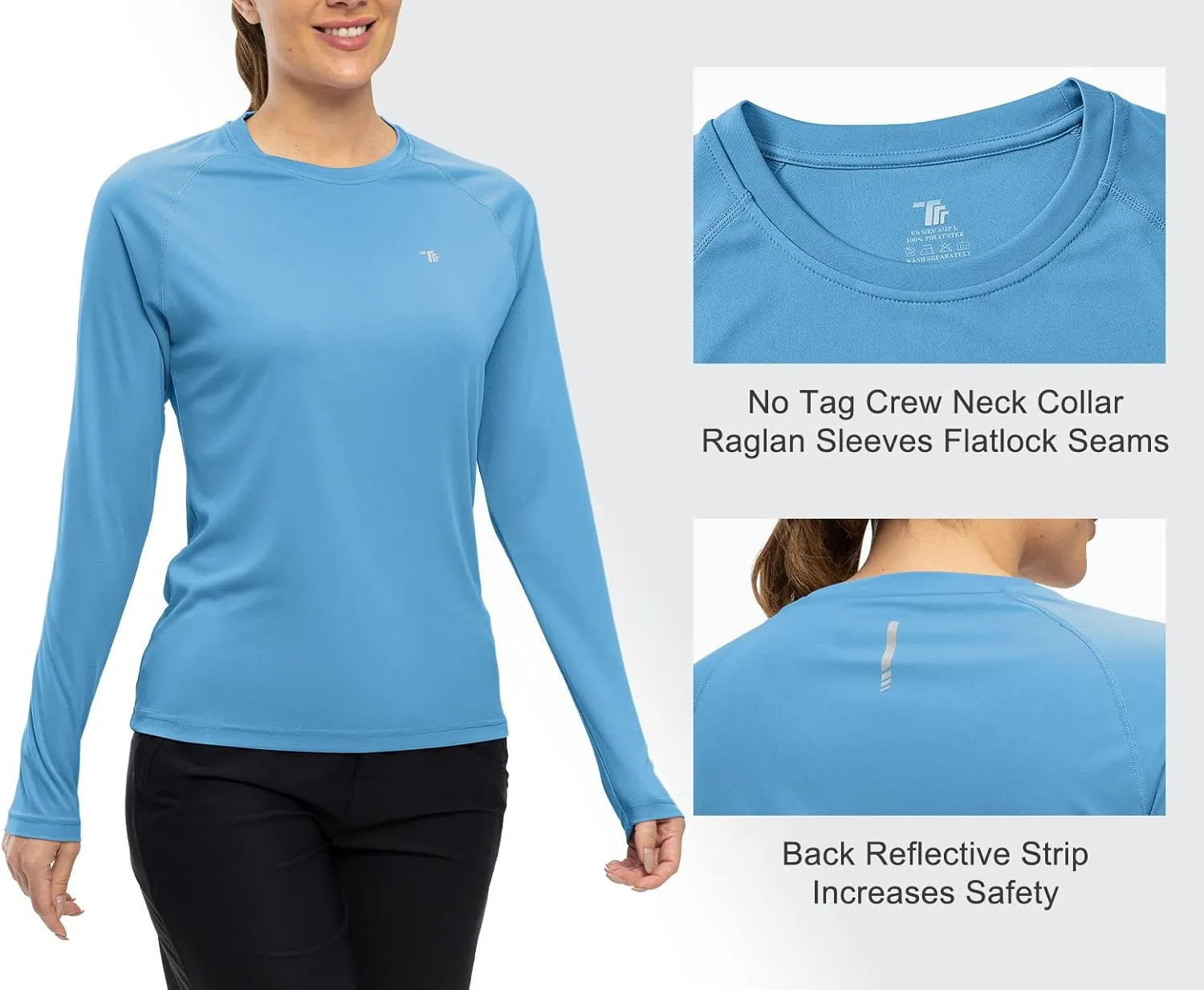 TBMPOY Women UPF 50  Long Sleeve Shirts Quick Dry Quarter Zipper Sun Shirts Hiking Athletic Workout Shirts