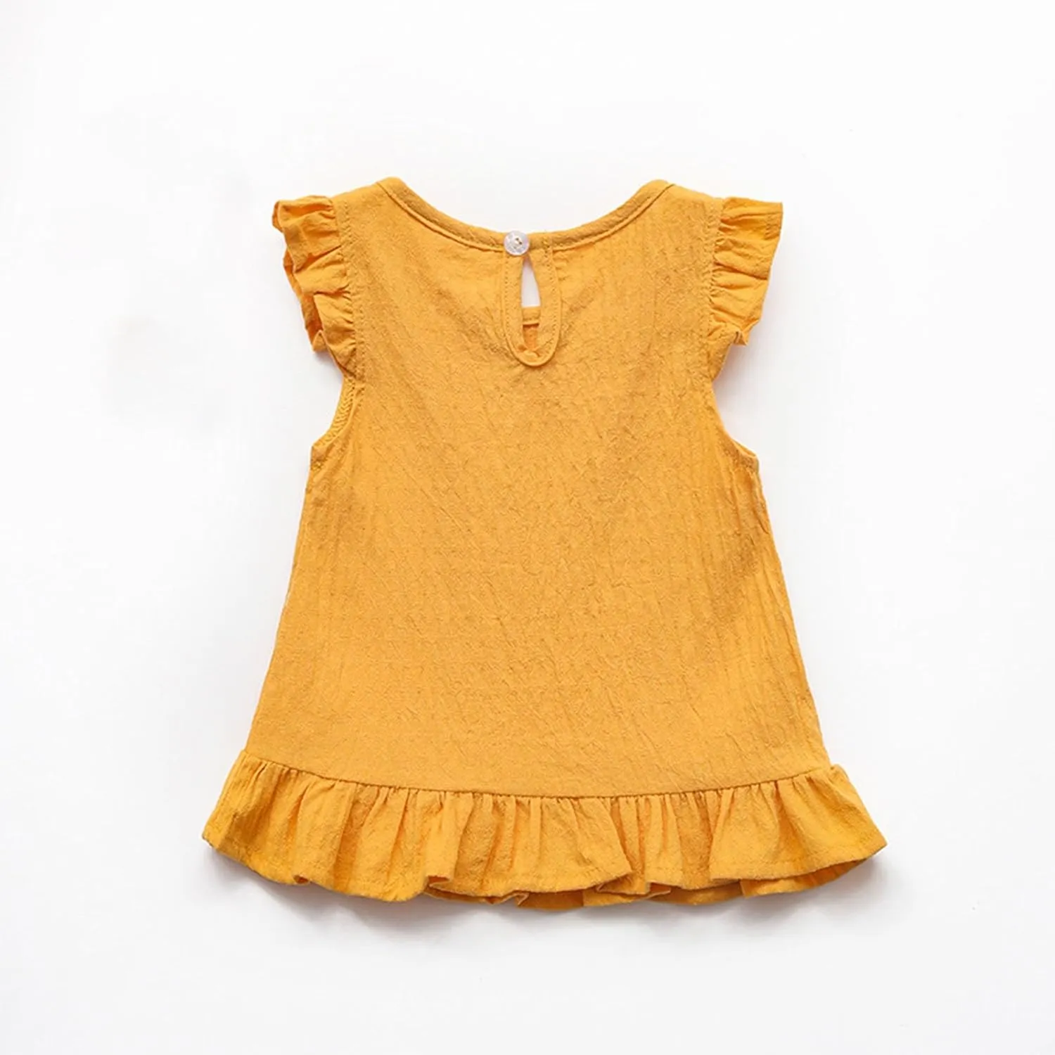 Toddler Girls Ruffle Tank Tops Summer Casual Linen Shirts Cute Cap Sleeve Blouse Tops for Baby Girl