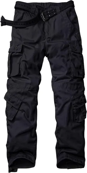 TRGPSG Men's Hiking Pants, Outdoor Ripstop Wild Cargo Pants, Multi-Pocket Army Camo Pants, Lightweight Casual Pants