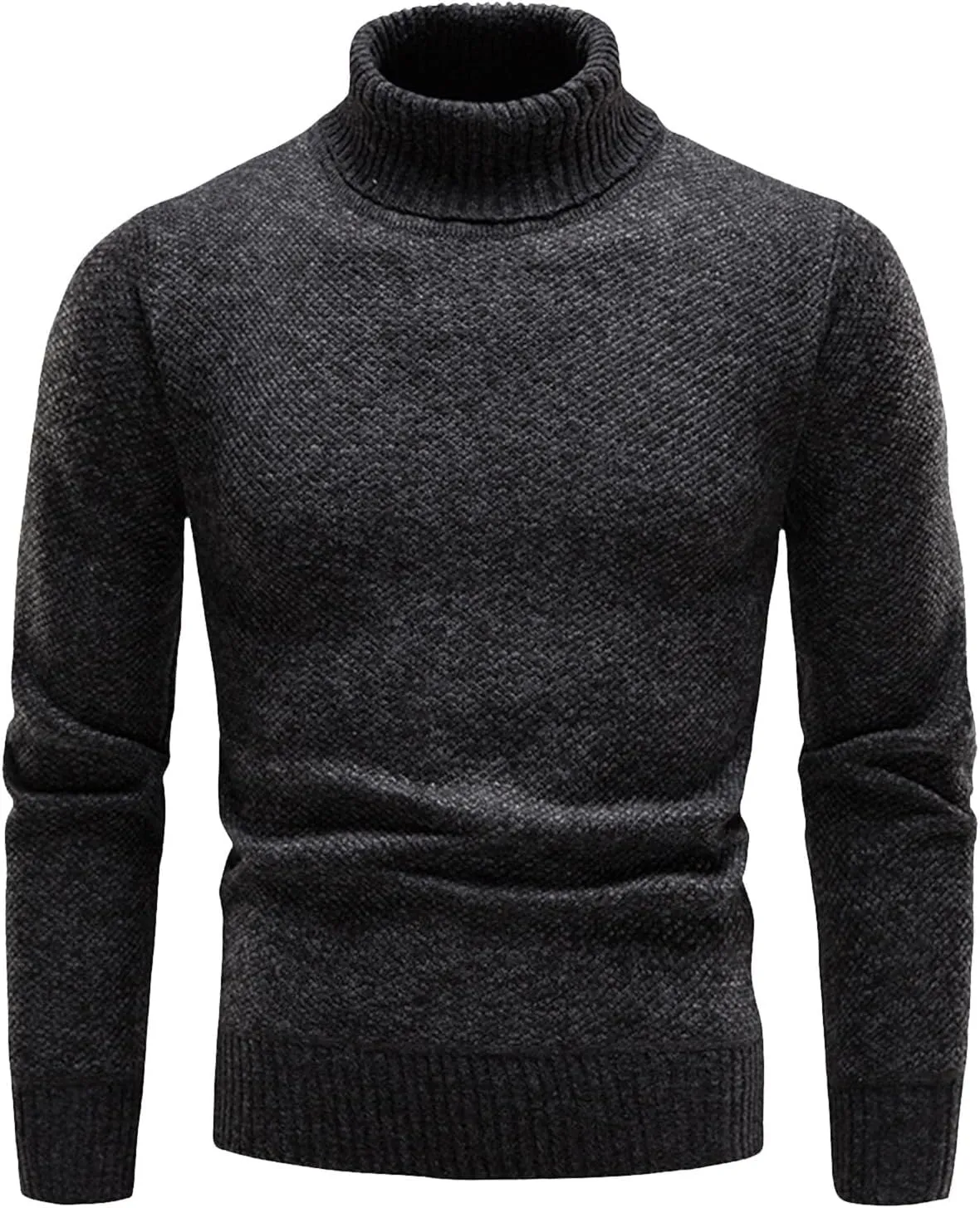 Turtleneck Men Men's Cardigan Sweaters Turtleneck Long Sleeve Knitted Big and Tall Slim Fit Workout Cable Knit Fleece