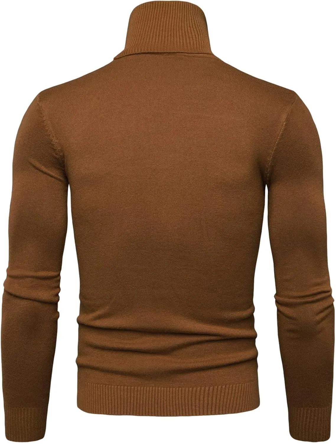 Turtleneck Men Men's Solid Long Sleeve Ribbed Slim Fit Baselayer Knitted Pullover Turtleneck Sweater T-Shirts Shirts